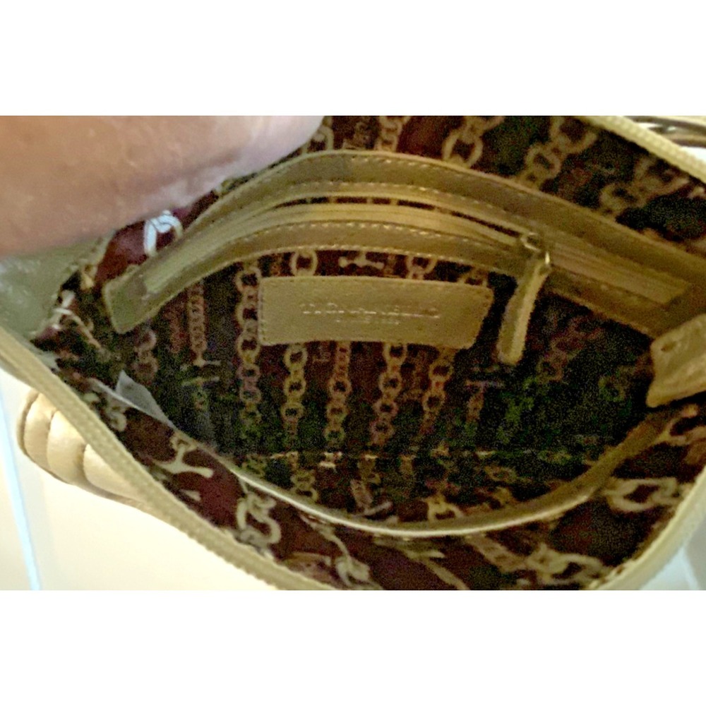 Tignanello Metallic Light Gold Pebbled Crossbody Purse Bag Leather NWT - Picture 7 of 9